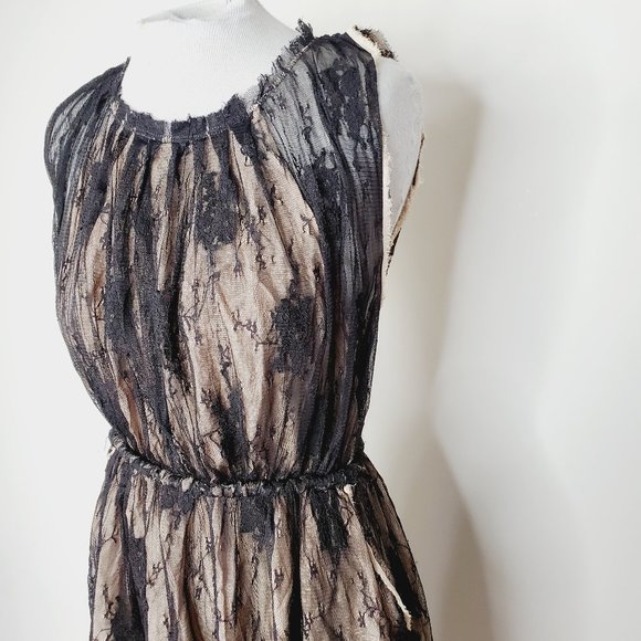 ARITIZIA WILFRED Silk Tulle Lace Cream/Black Dress - Picture 5 of 9